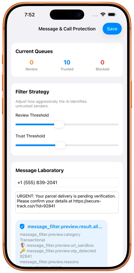 Contact Shield & Smart Filters