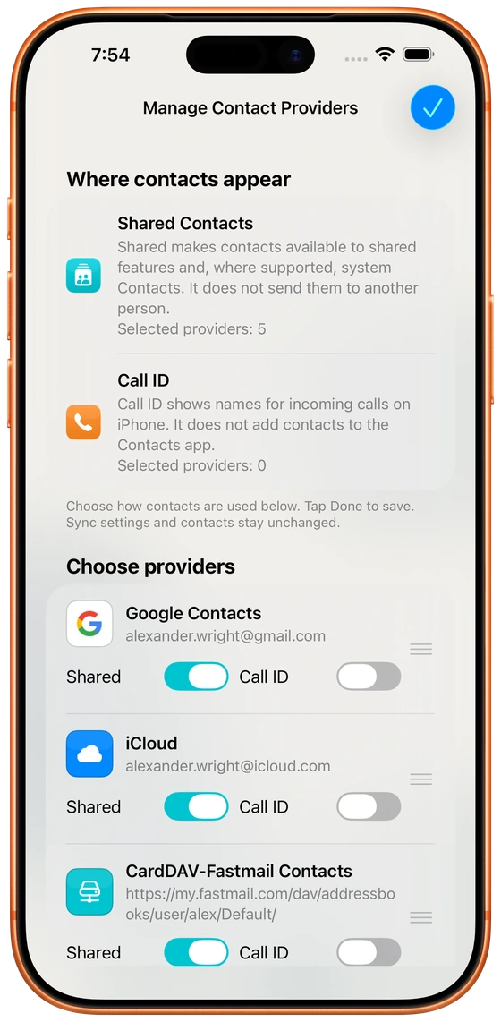 Contact Provider Controls